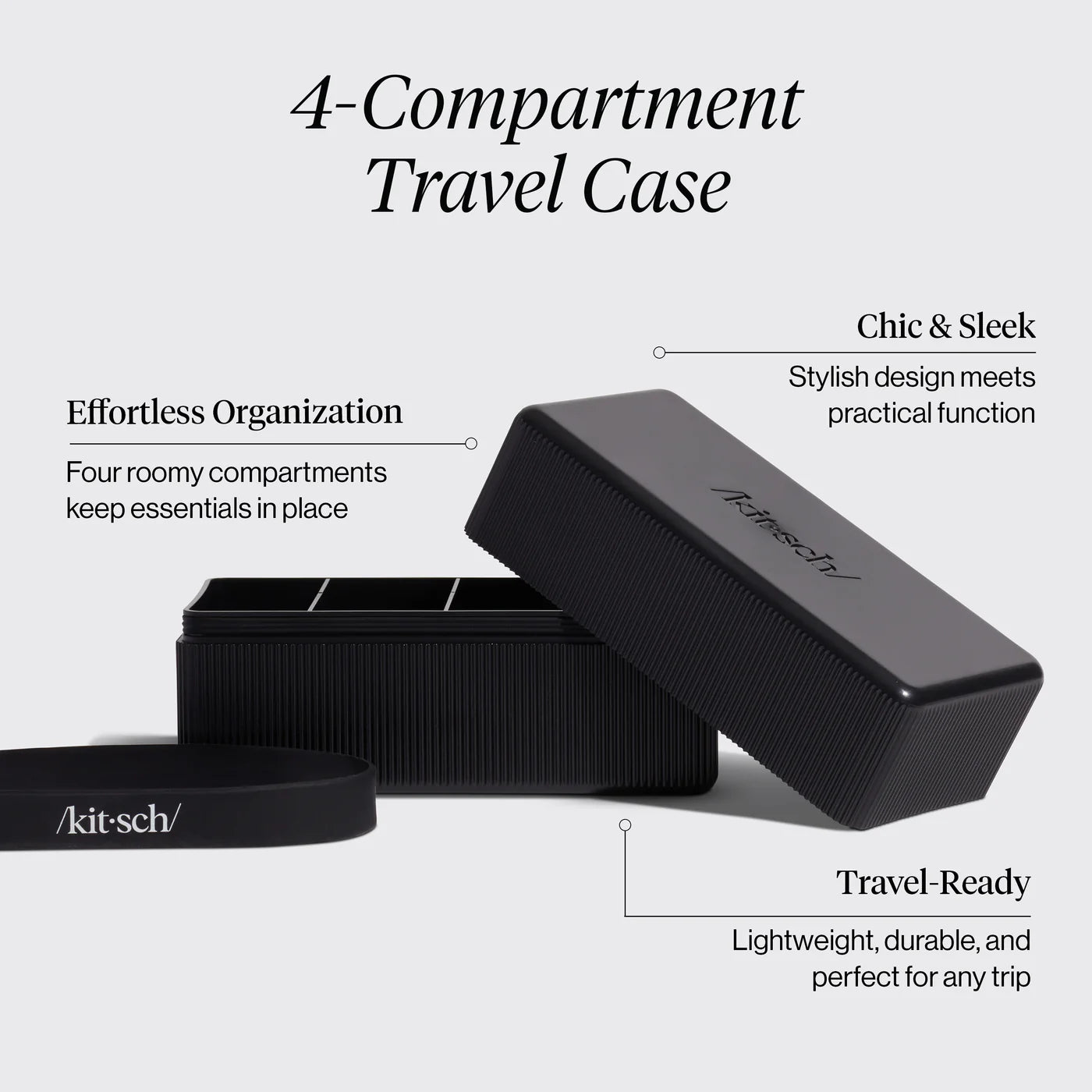 KITSCH 4-Compartment Travel Case, Black