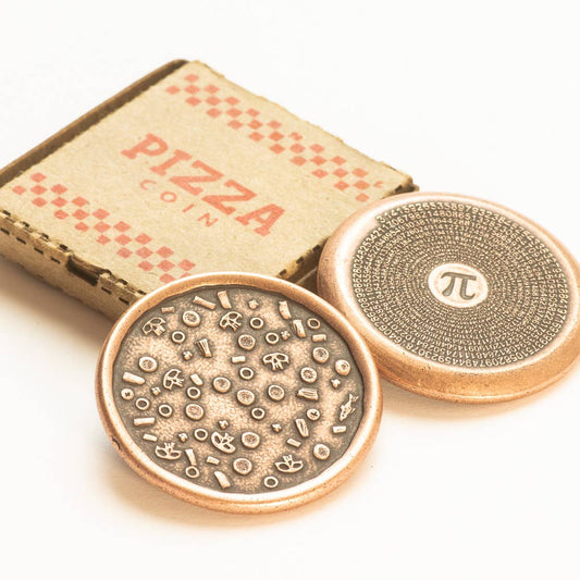 Shire Post Mint Pizza Pi Coin in Copper with Tiny Pizza Box