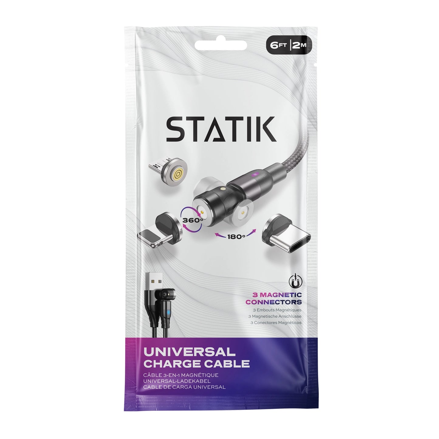 Statik® 360 2.0 Universal Charge Cable, 6 FT/2 M