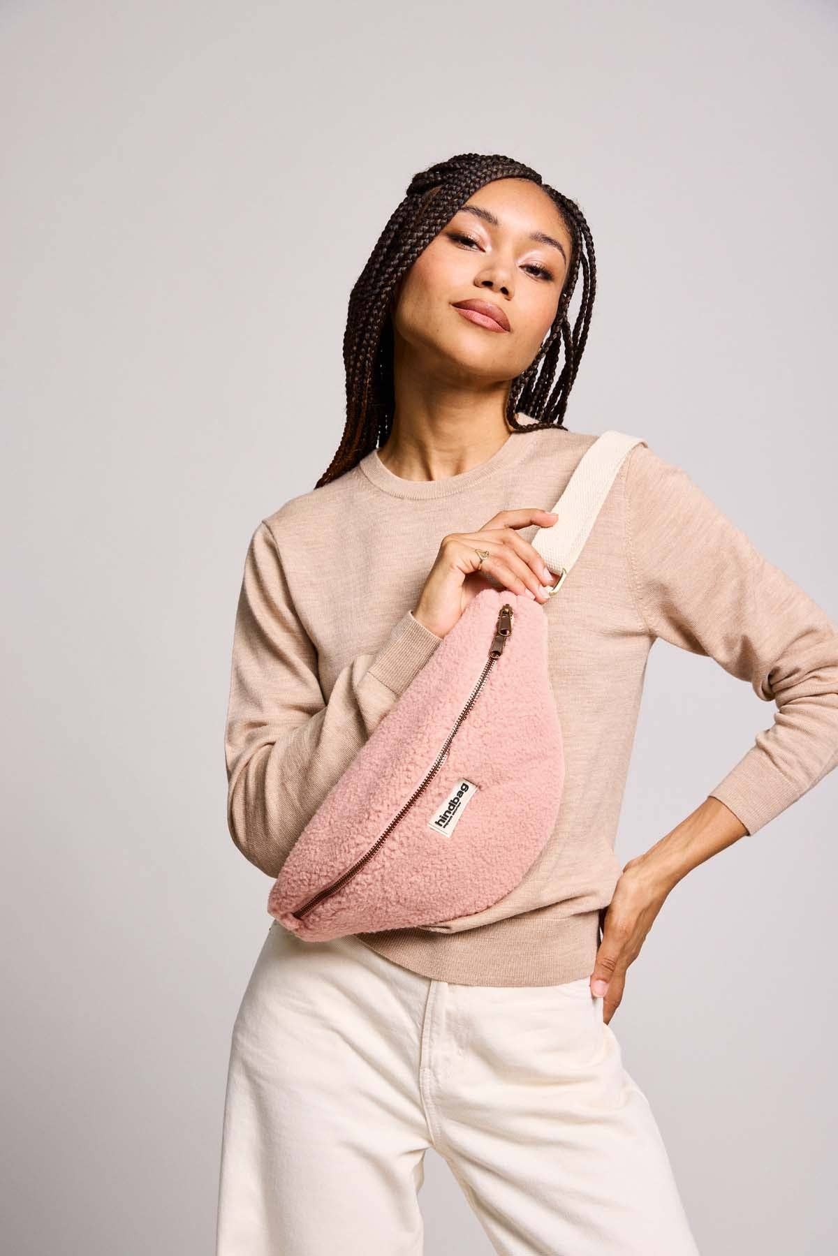 Hindbag Sasha Teddy Fanny Pack, Powder Pink