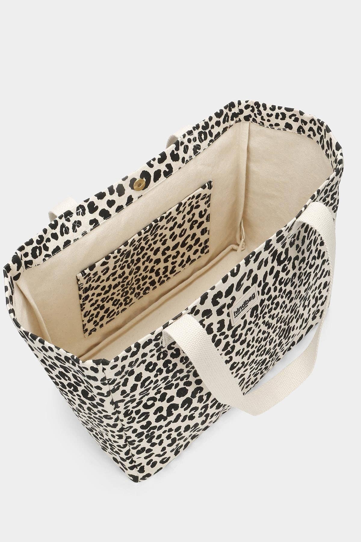 Hindbag Claude tote bag, Leopard Off-white