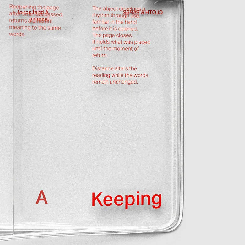 Cloth & Paper Act of Keeping Travel Cover Clear Vinyl, A5 Slim