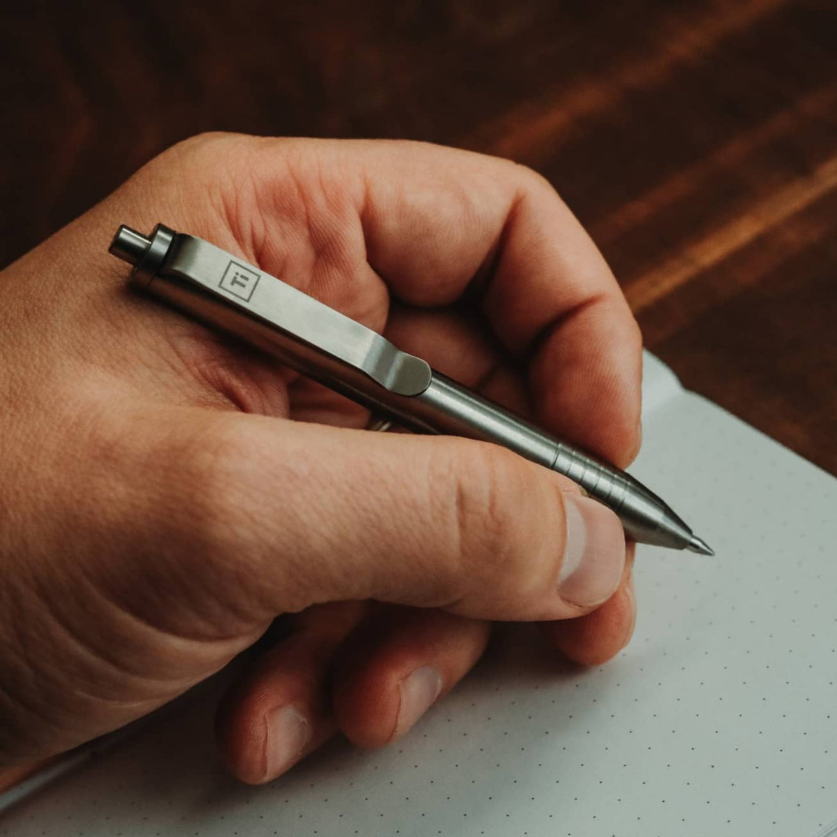 Big i Design Mini Click Pen, Titanium Machined Raw