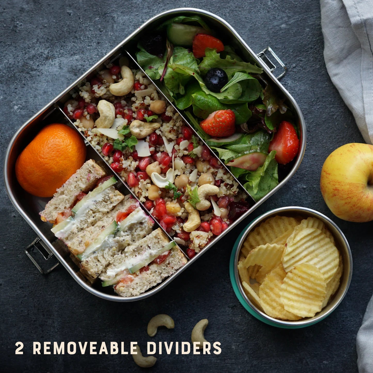 Moonmoon Stainless Steel Lunch Box, Large 1.4L