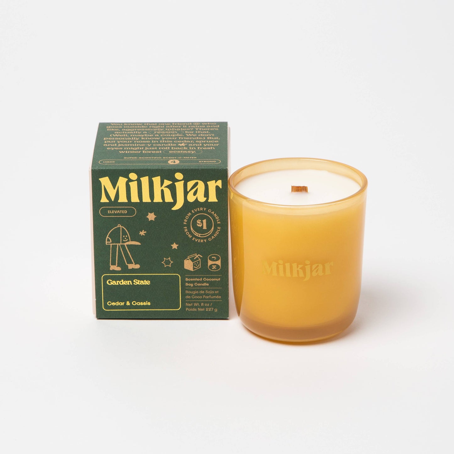 Milk Jar Candle Co. Garden State - Cedar & Cassis Coconut Soy, 8oz