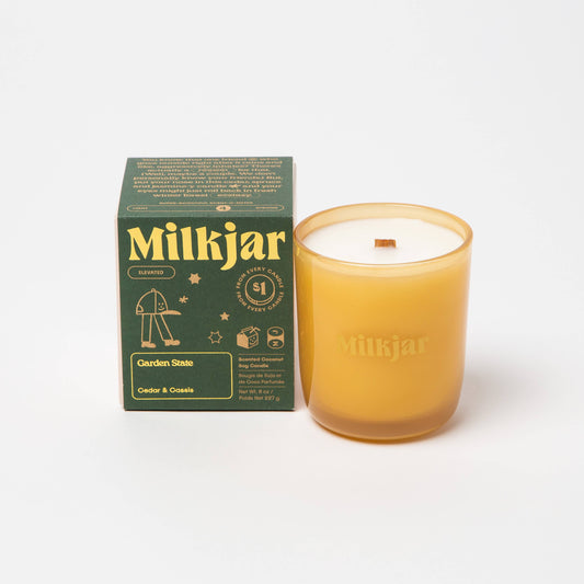 Milk Jar Candle Co. Garden State - Cedar & Cassis Coconut Soy, 8oz