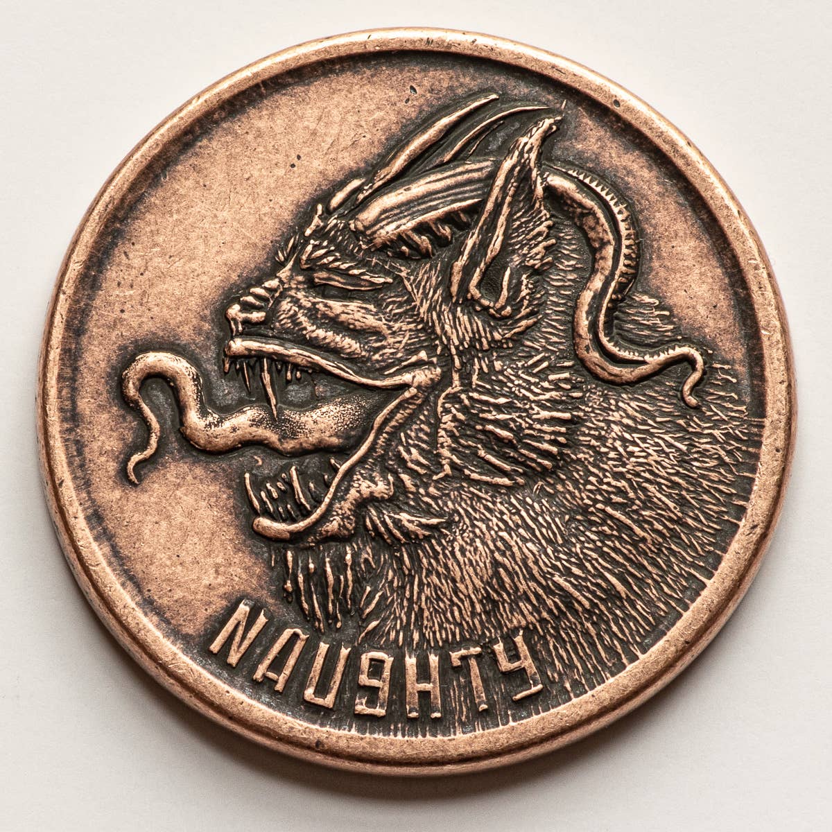 Shire Post Mint Naughty or Nice Copper Decision Maker Keepsake token