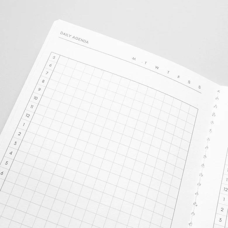 Cloth & Paper Travel Notebook A5 Slim, Daily Agenda Aspen