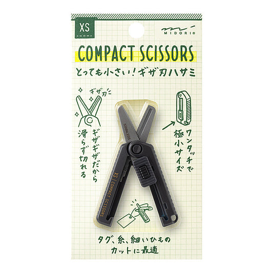 Midori XS Compact Scissors Cerrated, Black