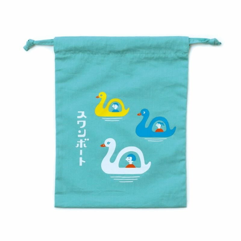 Hightide Retro Drawstring Bag Medium, Swan Boat