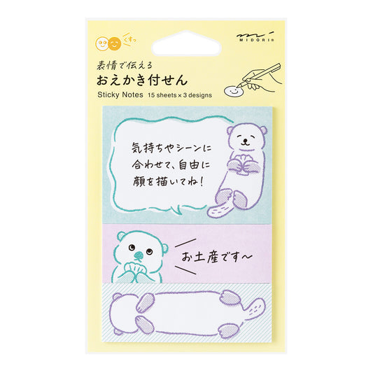 Midori Sticky Notes Drawing, Sea Otter