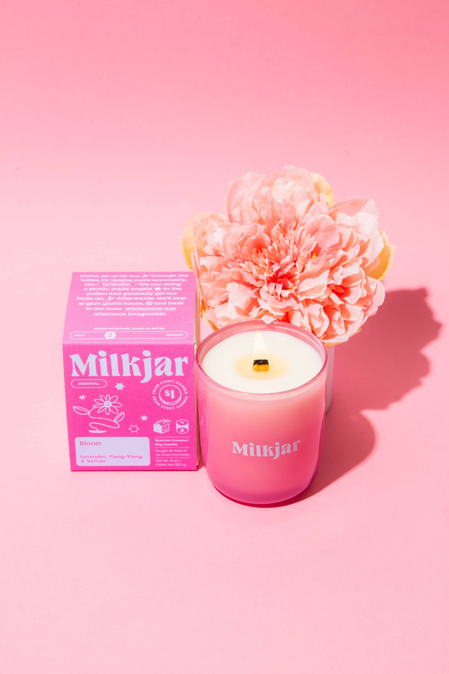 Milk Jar Candle Co. Bloom - Essential Oil Coconut Soy, 8oz