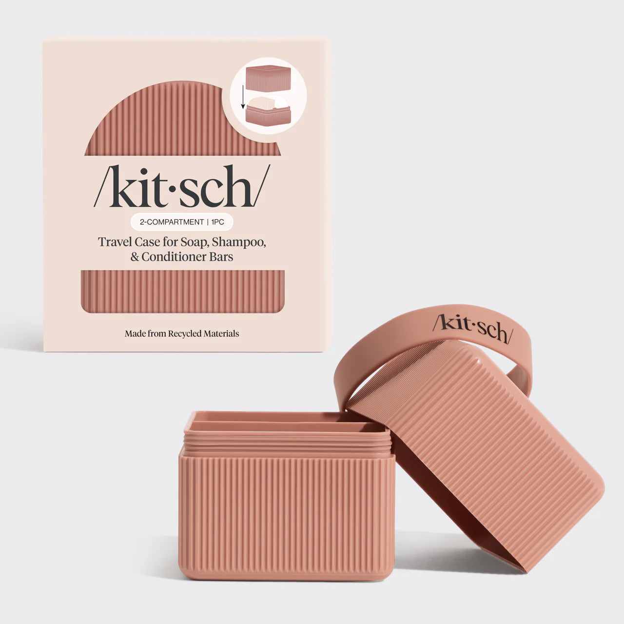 KITSCH 2-Compartment Travel Case, Terracotta