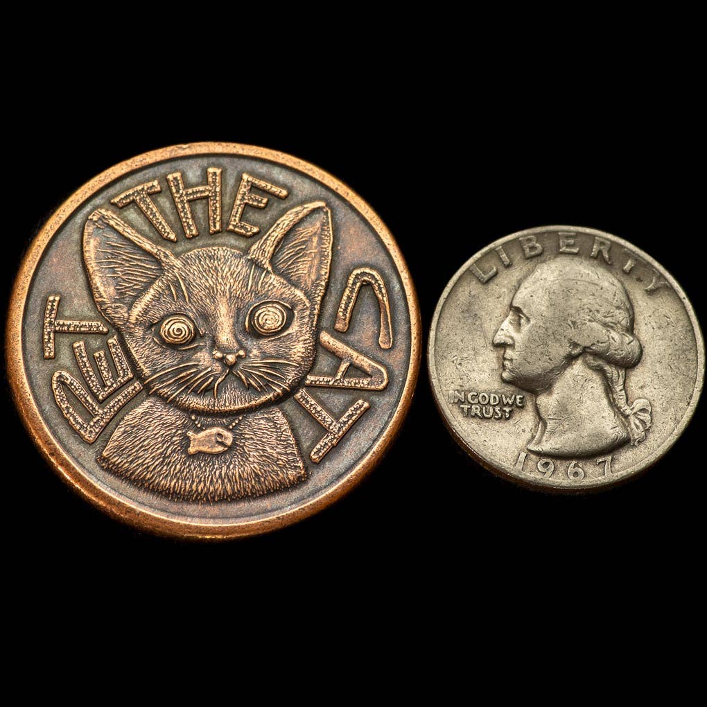 Shire Post Mint Pet the Cat / Flip Again Copper Decision Maker Coin