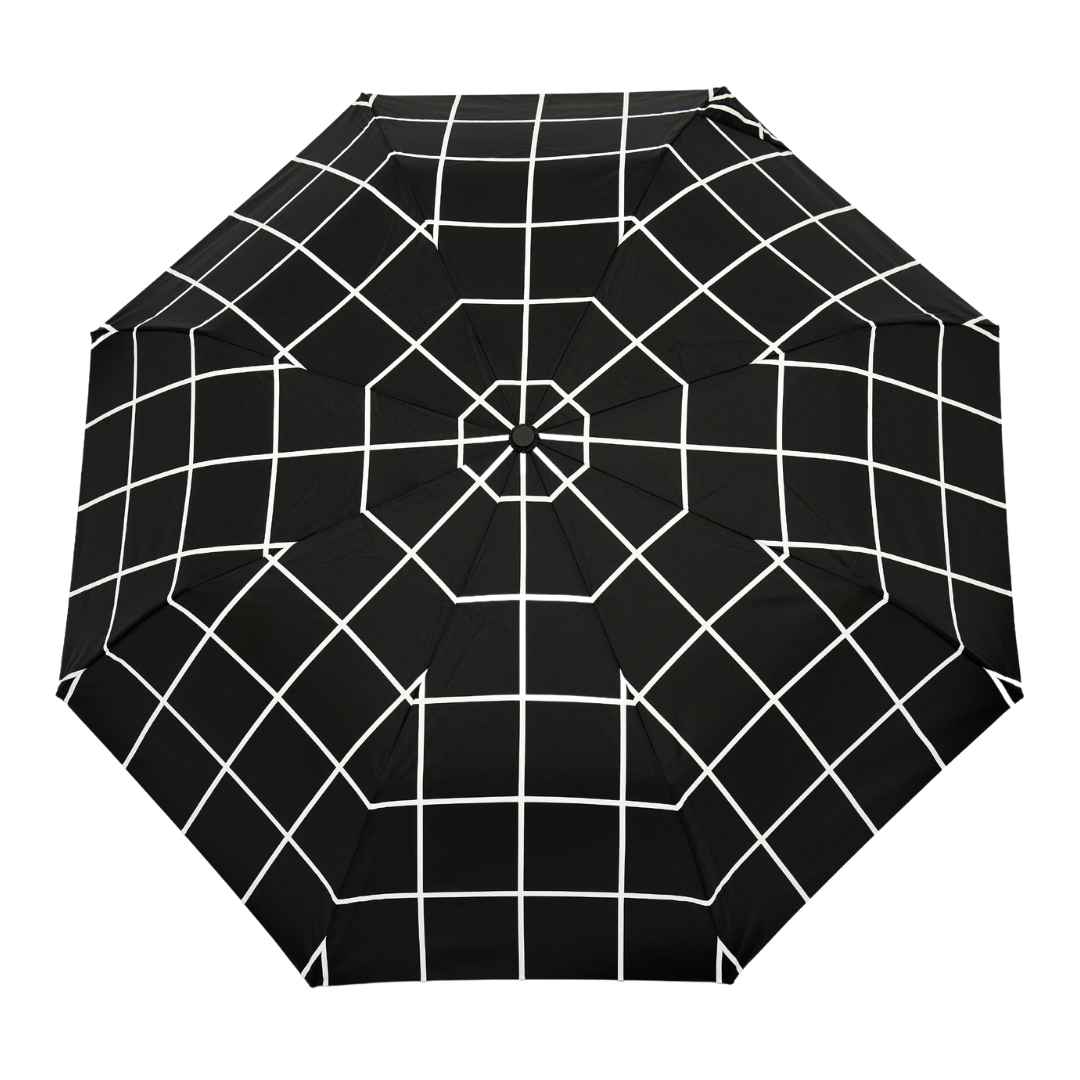 Original Duckhead Compact Umbrella, Black Grid Pattern