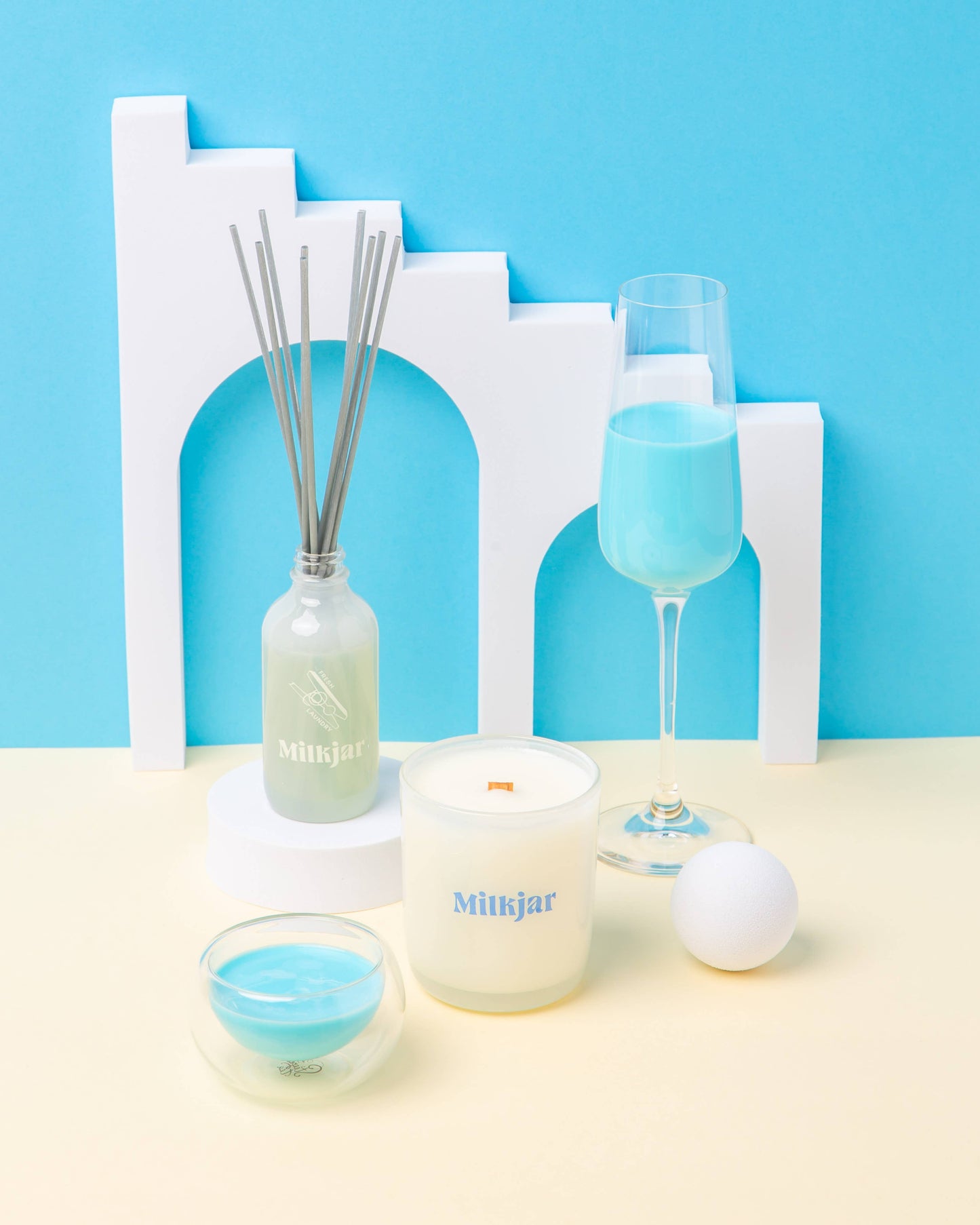 Milk Jar Candle Co. Fresh Laundry - Rain, Cotton & Vanilla Coco Soy, 8oz