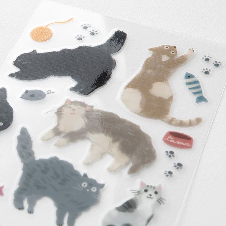 Midori Glossy Transfer Sticker for decoration Cat