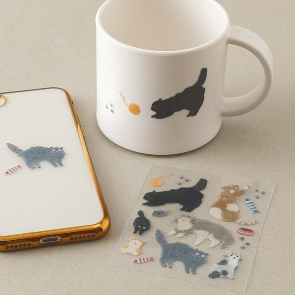 Midori Glossy Transfer Sticker for decoration Cat