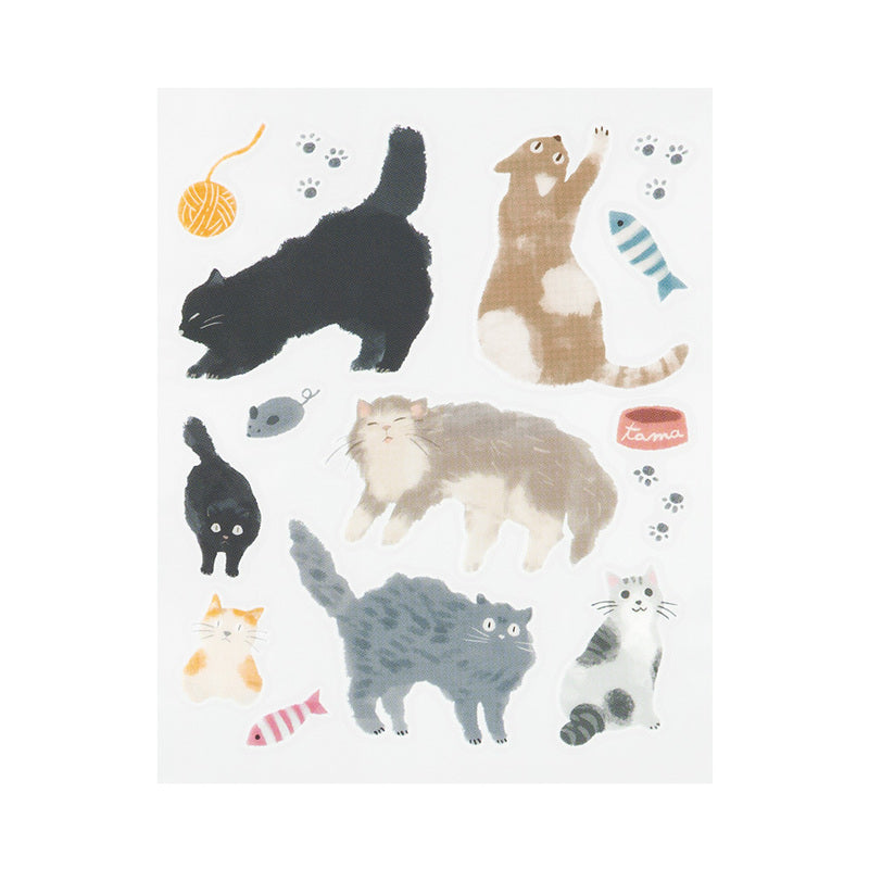 Midori Glossy Transfer Sticker for decoration Cat
