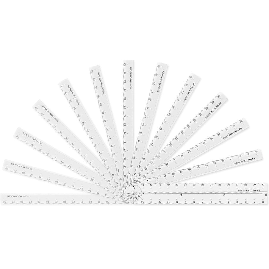 Midori Multi Ruler Clear, 30cm