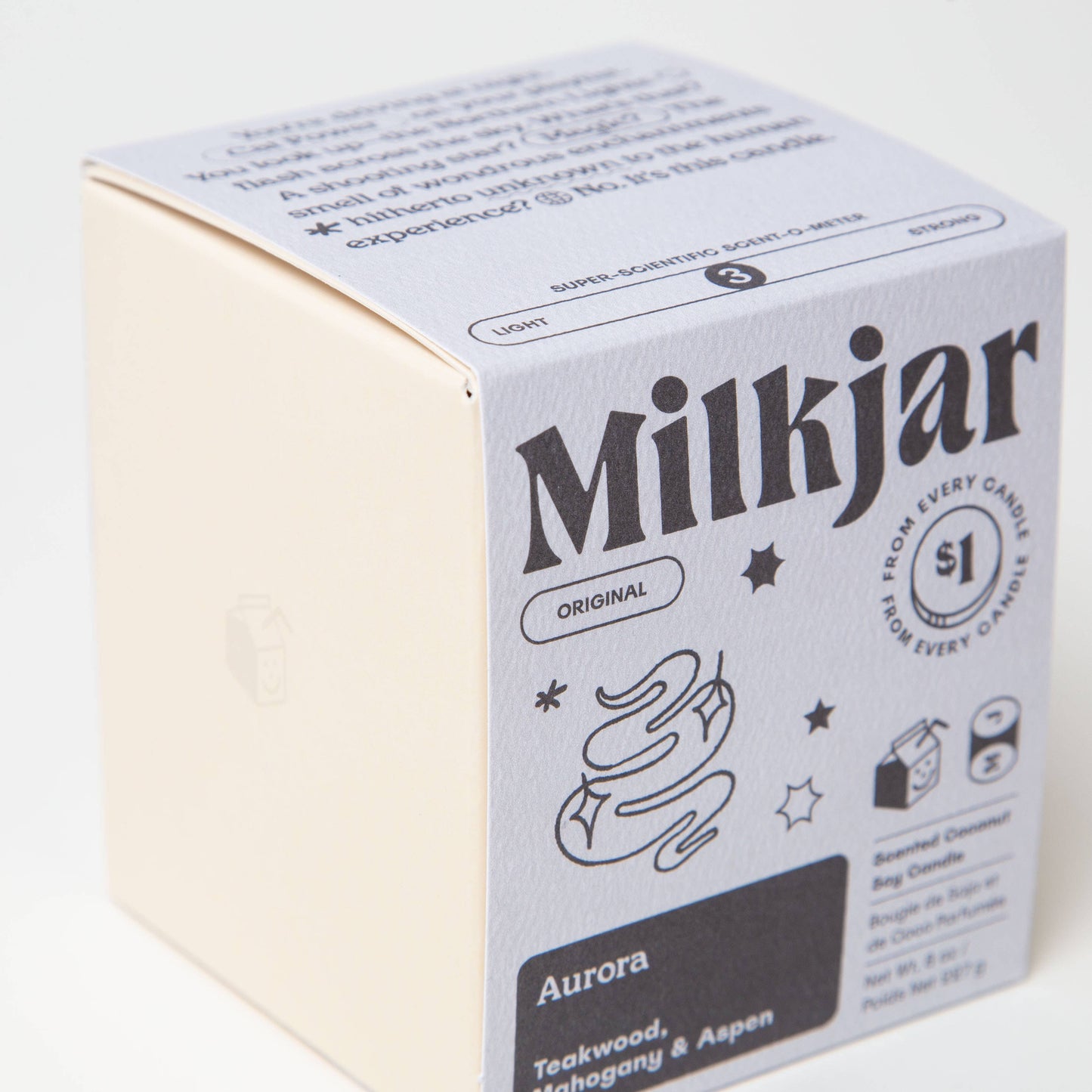 Milk Jar Candle Co. Aurora - Mahogany Teakwood & Aspen Coconut Soy, 8oz