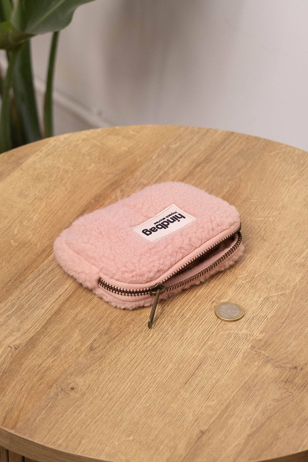 Hindbag Lili Teddy Coin Purse, Powder Pink