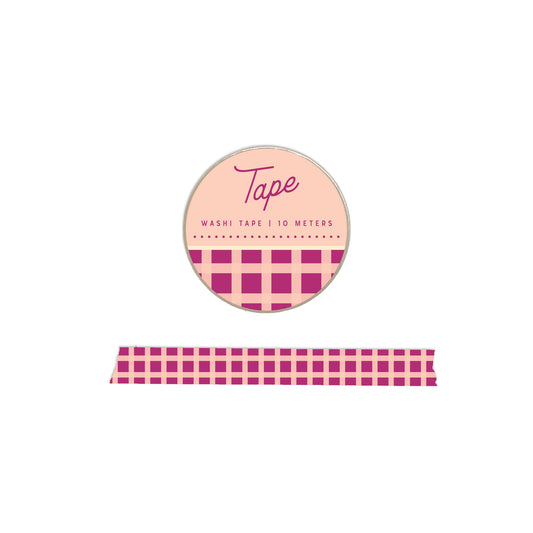 Ruff House Print Shop Washi Tape, Pink Gingham