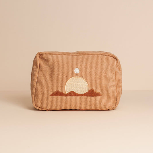 Cai & Jo Corduroy Makeup Bag, Sand