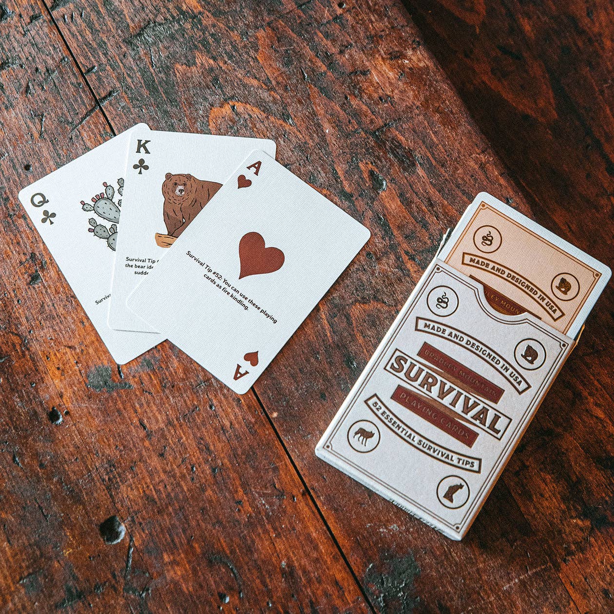 Bradley Mountain Survival Playing Cards, Cream