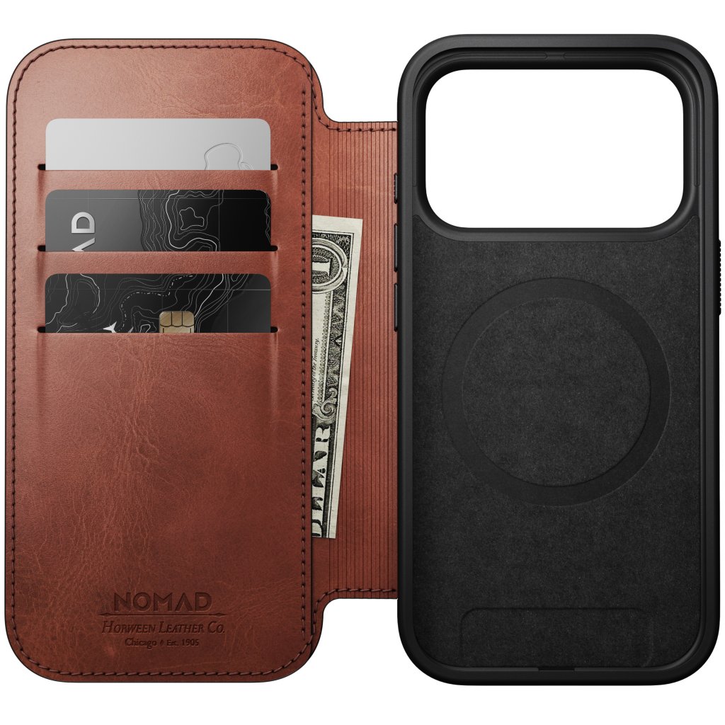 Nomad Horween Leather Folio iPhone 17 Pro, Olde Dublin