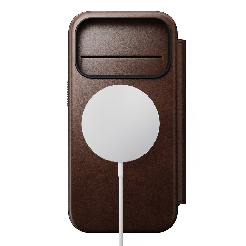 Nomad Horween Leather Folio iPhone 17 Pro, Rustic Brown