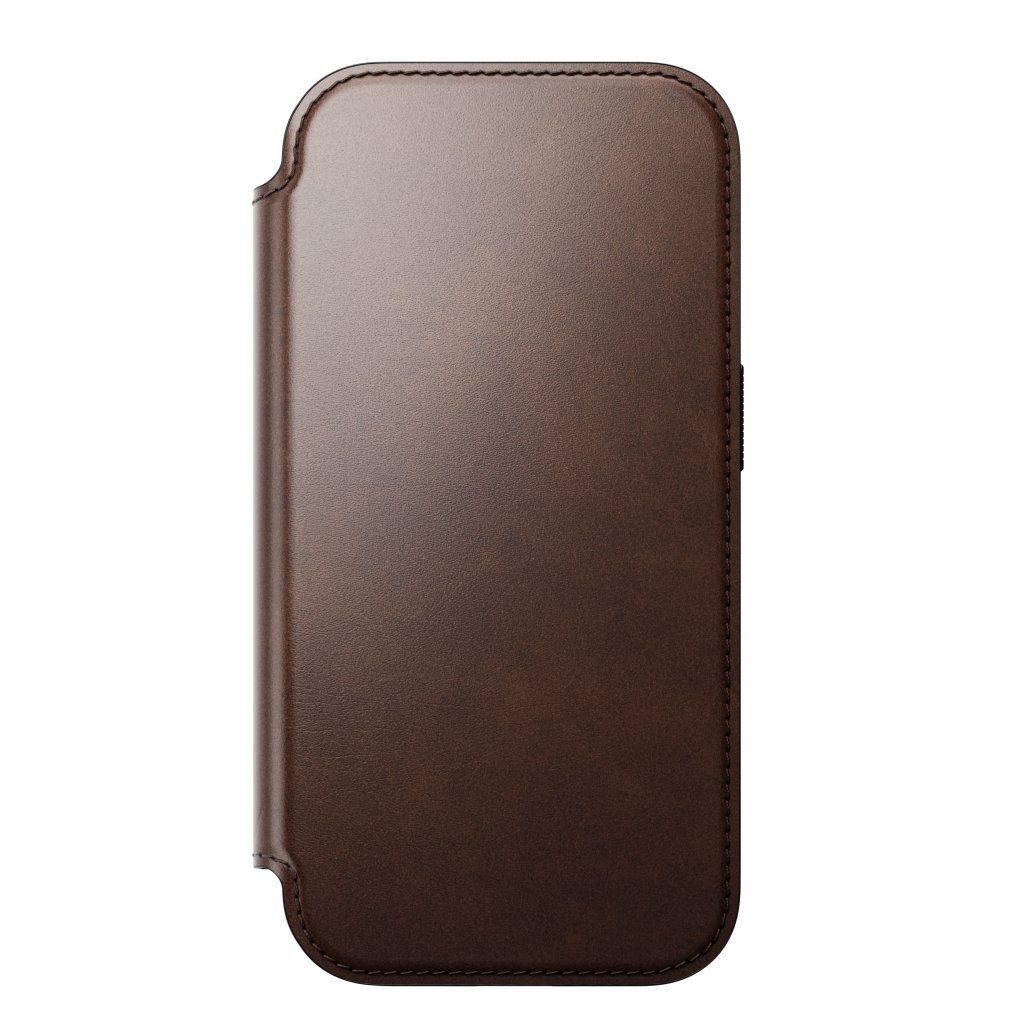 Nomad Horween Leather Folio iPhone 17 Pro, Rustic Brown