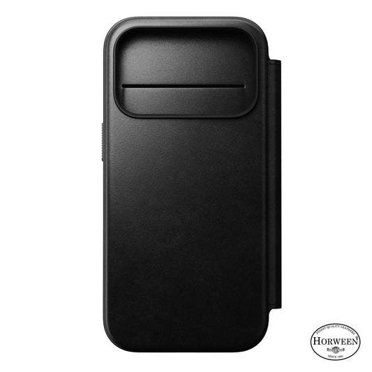 Nomad Horween Leather Folio iPhone 17 Pro, Black