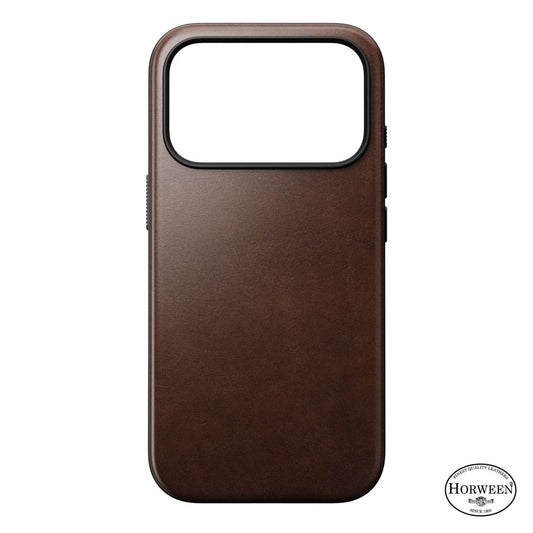 Nomad Modern Horween Leather Case iPhone 17 Pro, Rustic Brown