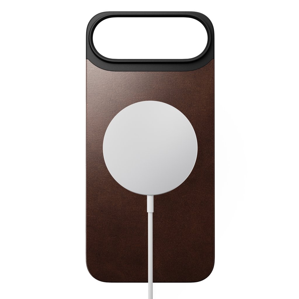 Nomad Magnetic Horween Leather Back MagSafe iPhone 17 Air, Rustic Brown