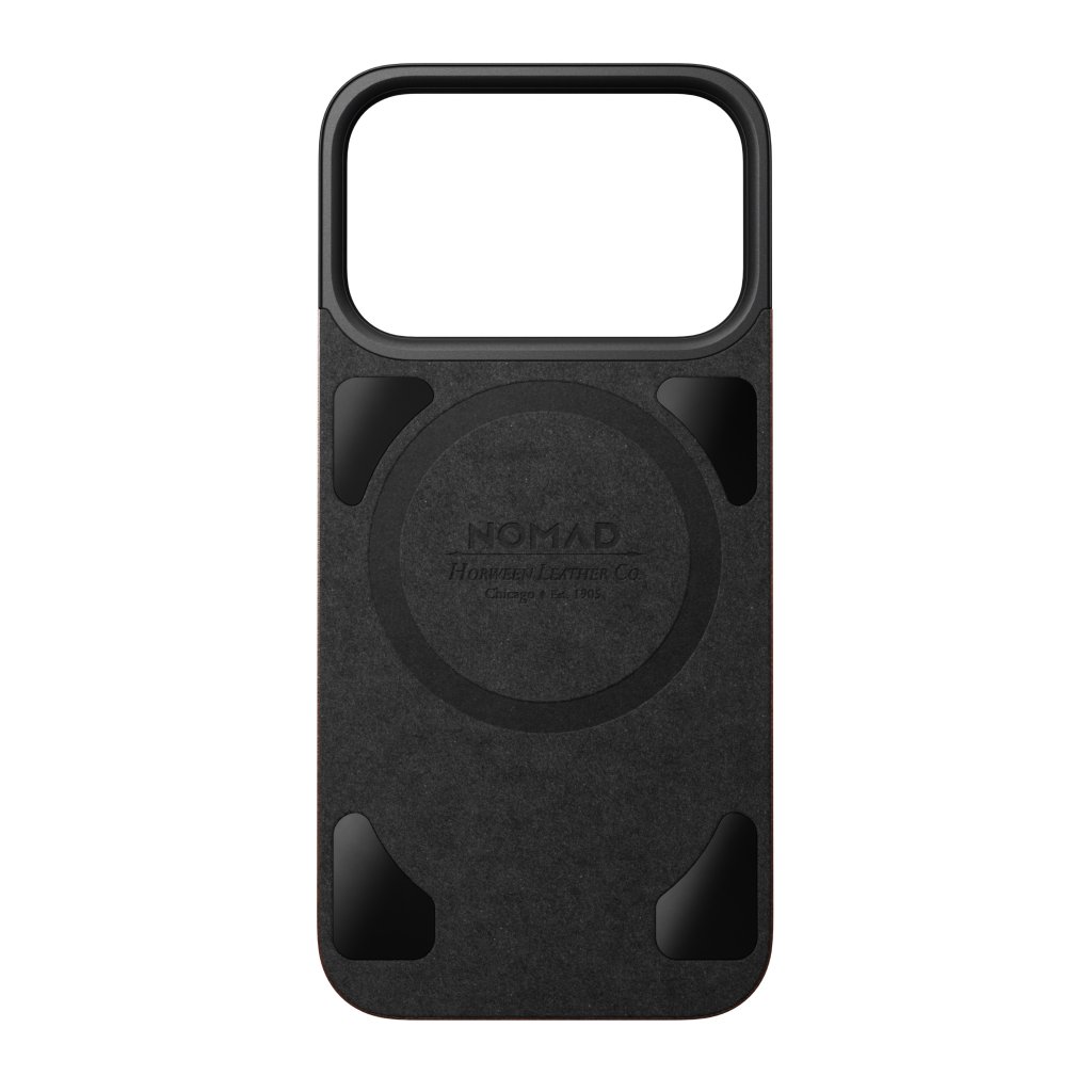 Nomad Magnetic Horween Leather Back MagSafe iPhone 17 Pro, Rustic Brown