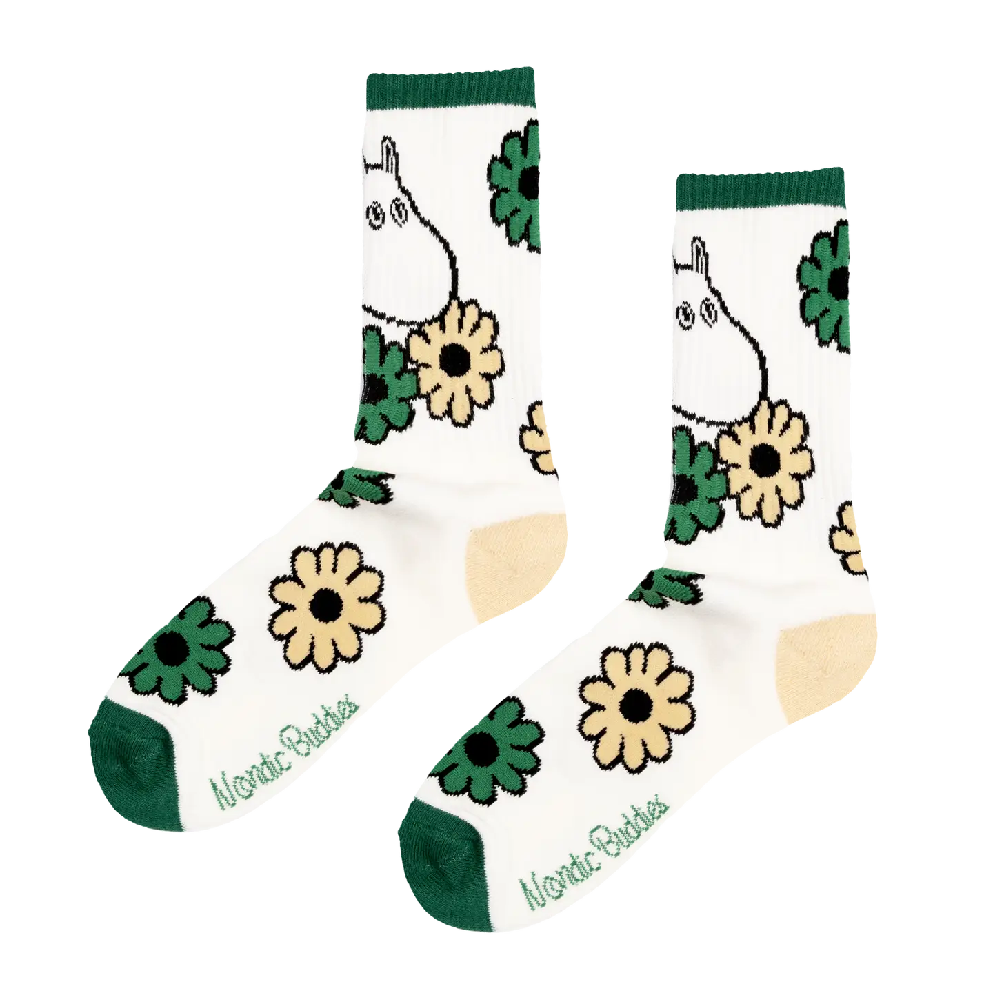 Nordicbuddies Moomintroll Men's Retro Socks, Flowers