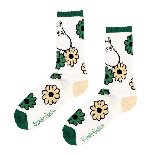 Nordicbuddies Moomintroll Men's Retro Socks, Flowers