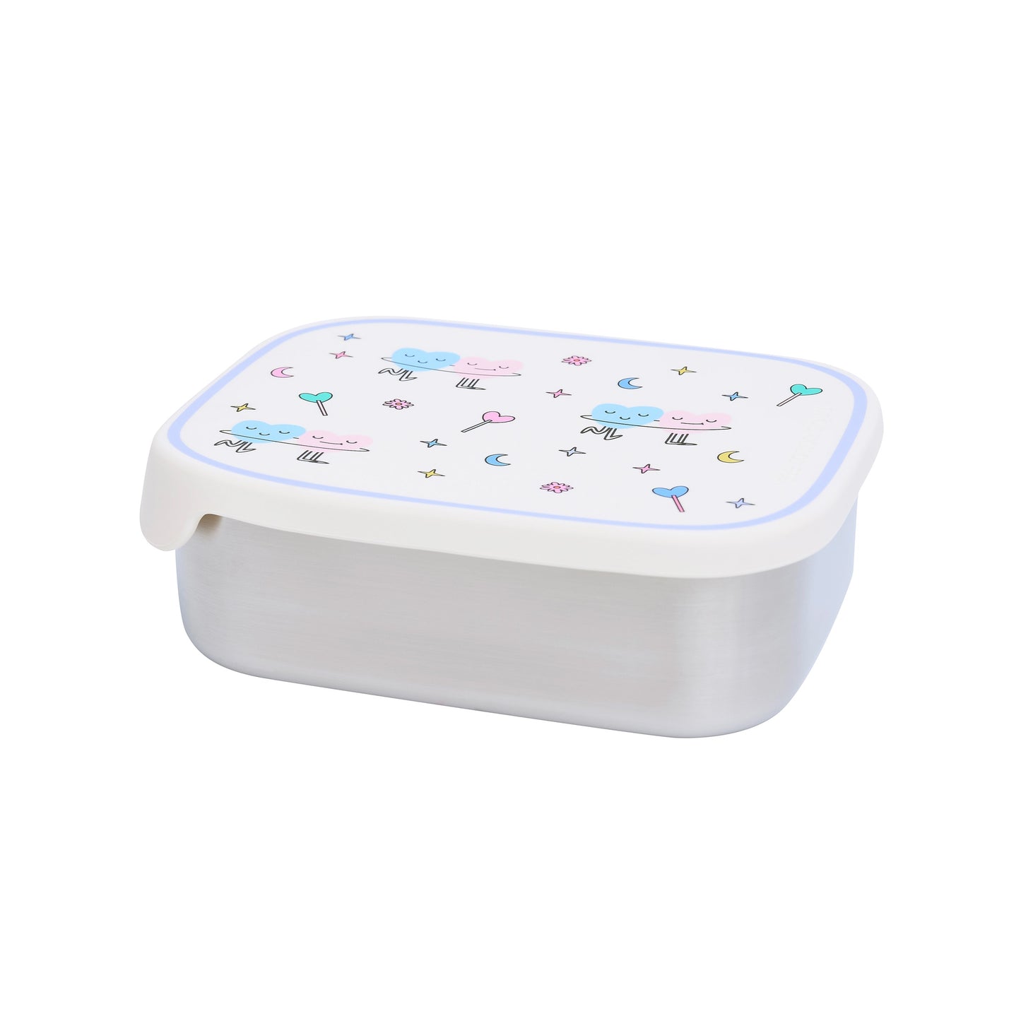 The Cotton Cloud Stainless Steel Lunchbox with Removable Compartments, Dancing Hearts