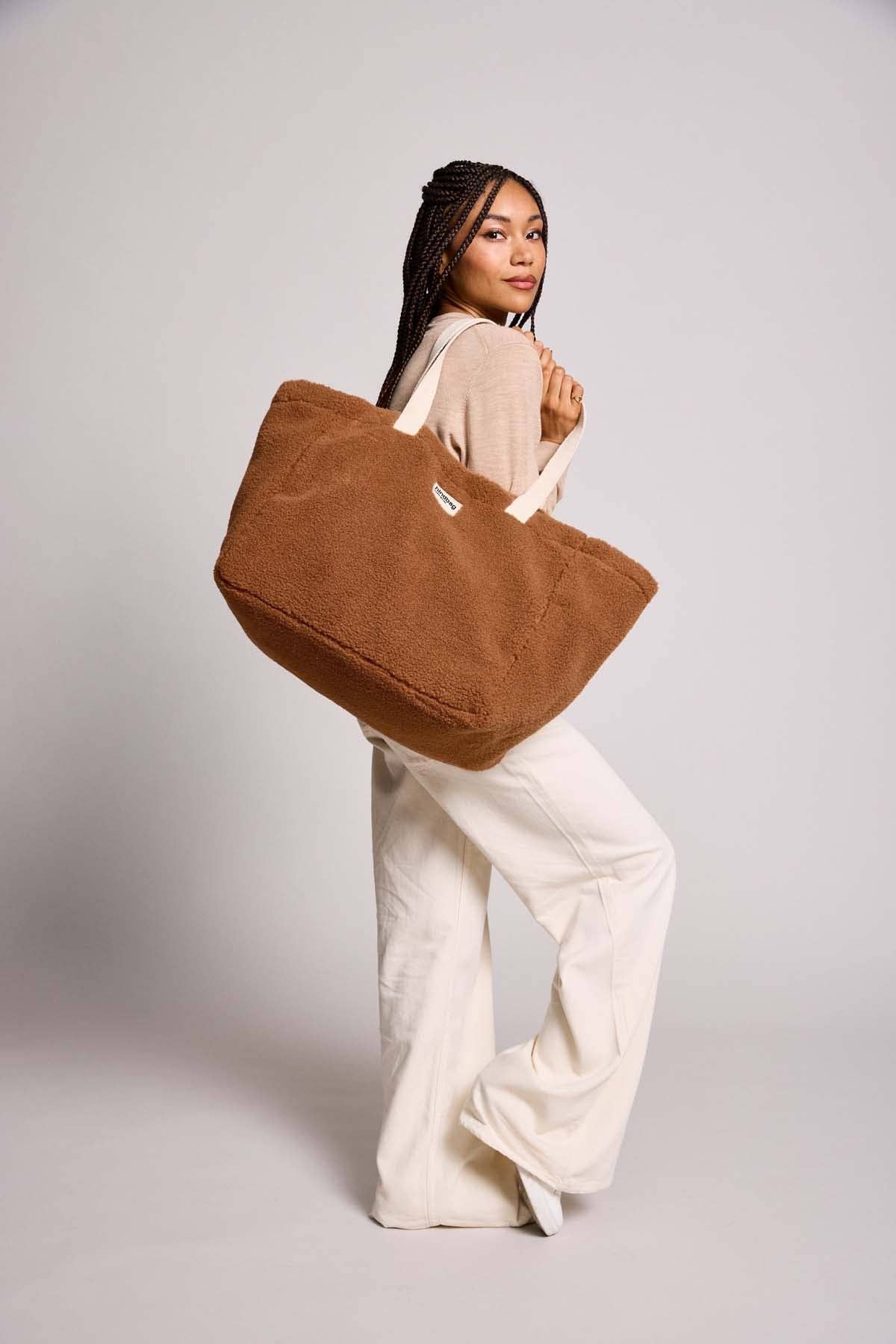 Hindbag Claude Teddy Tote Bag, Brown