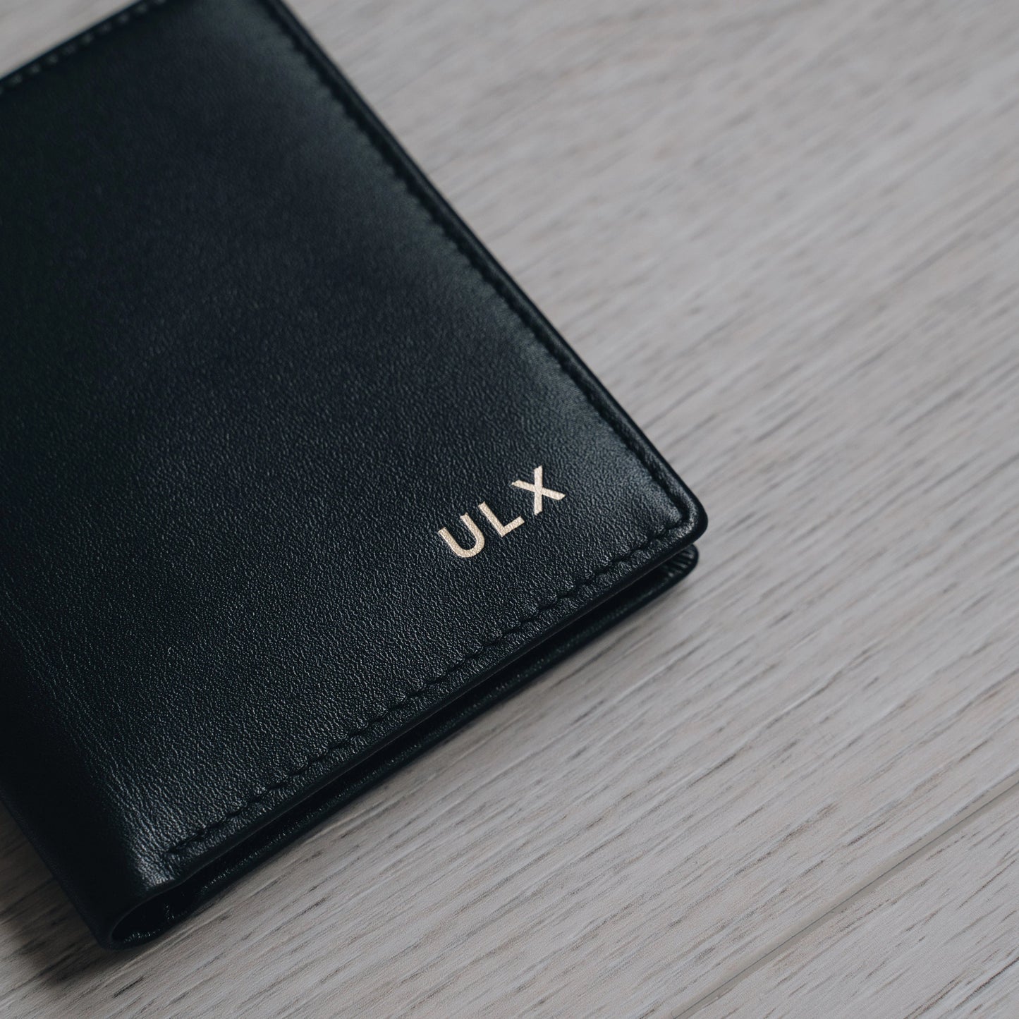 ULX Leather Bifold Wallet - Black & Gold