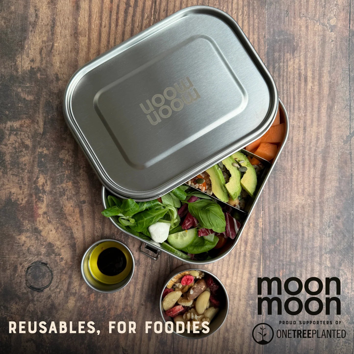 Moonmoon Stainless Steel Lunch Box, Large 1.4L