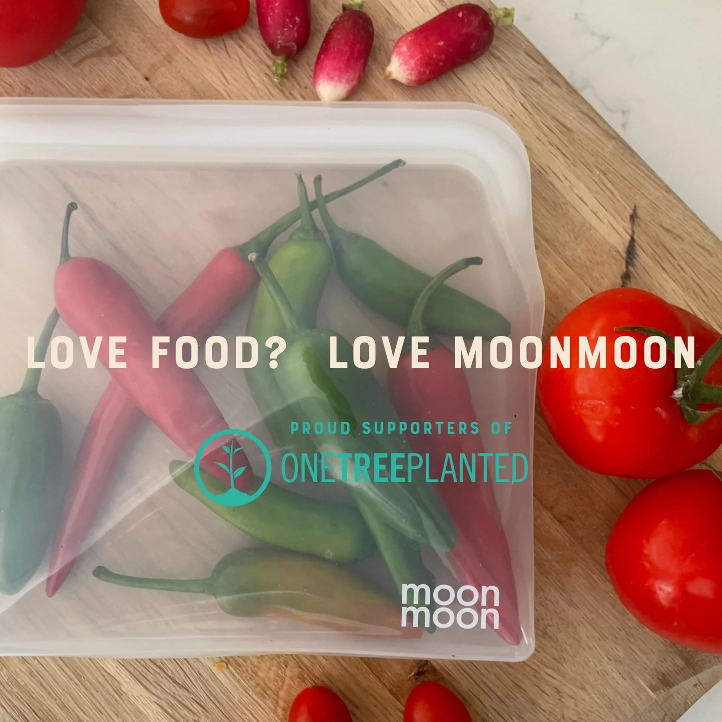 Moonmoon Reusable Silicone Freezer Bags L Slim Pouch 900ml Set of 2, Clear