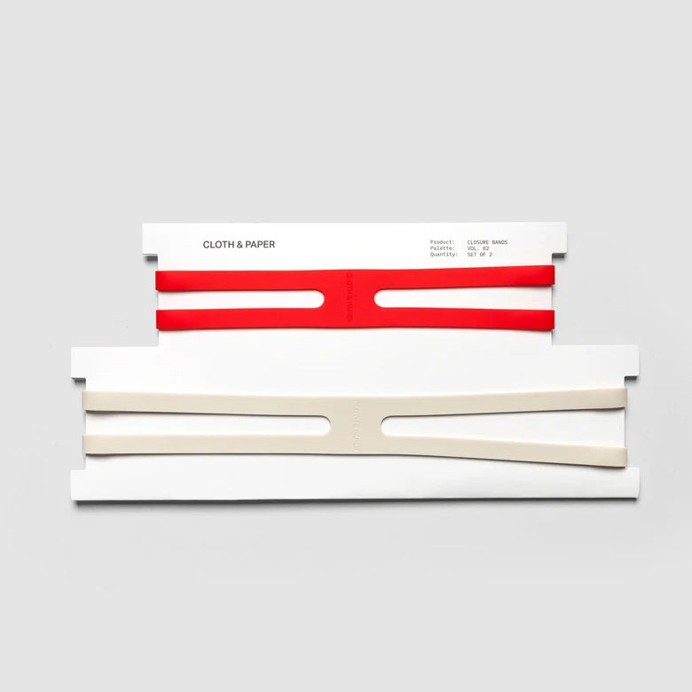 Cloth & Paper Planner Closure Bands, Rouge & Concrete
