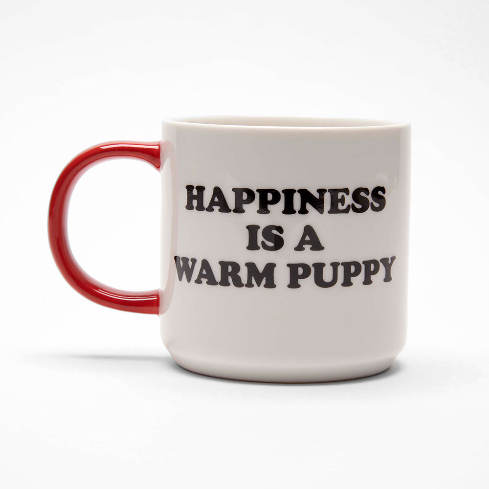 Magpie Peanuts Mug, Happiness Is A Warm Puppy