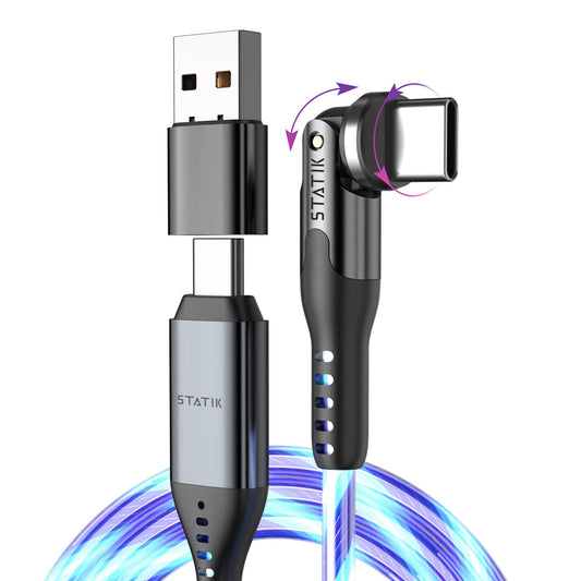 Statik® PowerPivot  Pro USB C to USB C Cable, GloBright
