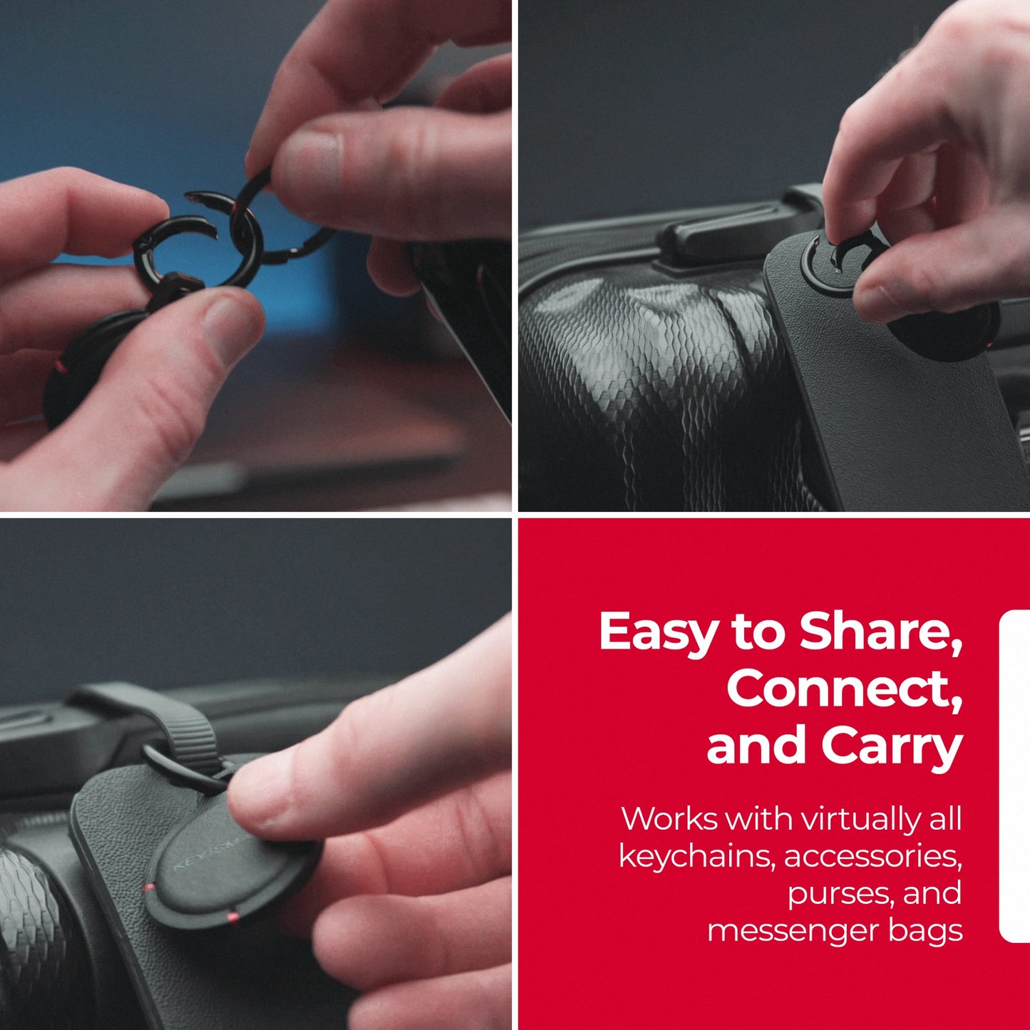 KeySmart® Carabiner Clip 4-Pack, Black