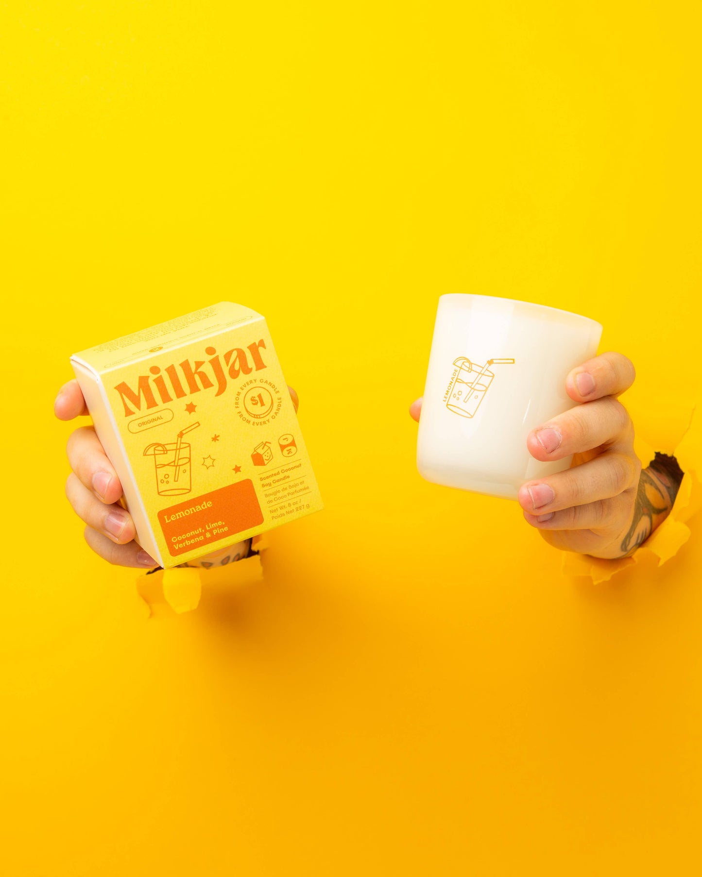 Milk Jar Candle Co. Lemonade - Coconut, Lime & Pine Coconut Soy, 8 oz