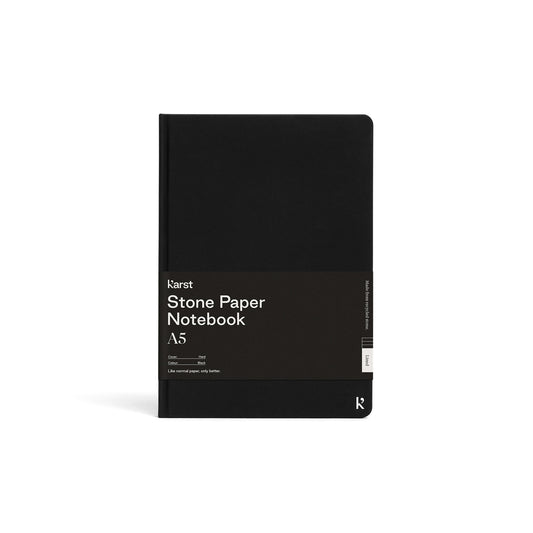 Karst Stone Paper Hardcover Notebook A5 Black, Dot