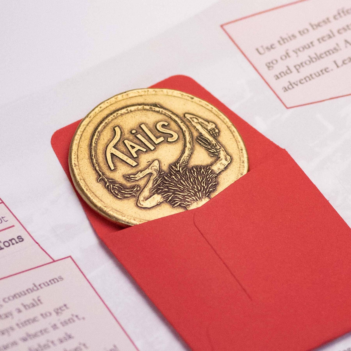 Shire Post Mint Labyrinth Firey Heads or Tails Decision Maker Brass Coin